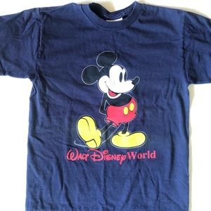 Vintage Disney World Mickey Mouse Navy Shirt